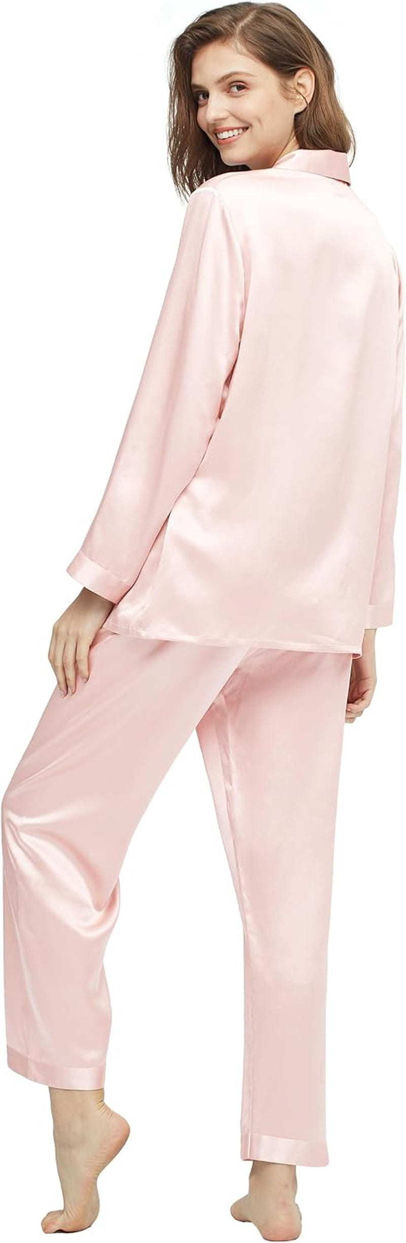 Silk Pajamas for Women Pure Full Length Long 22 Momme 100% Mulberry Silk Luxury