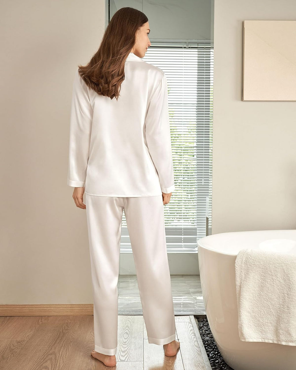 Silk Pajamas for Women Pure Full Length Long 22 Momme 100% Mulberry Silk Luxury