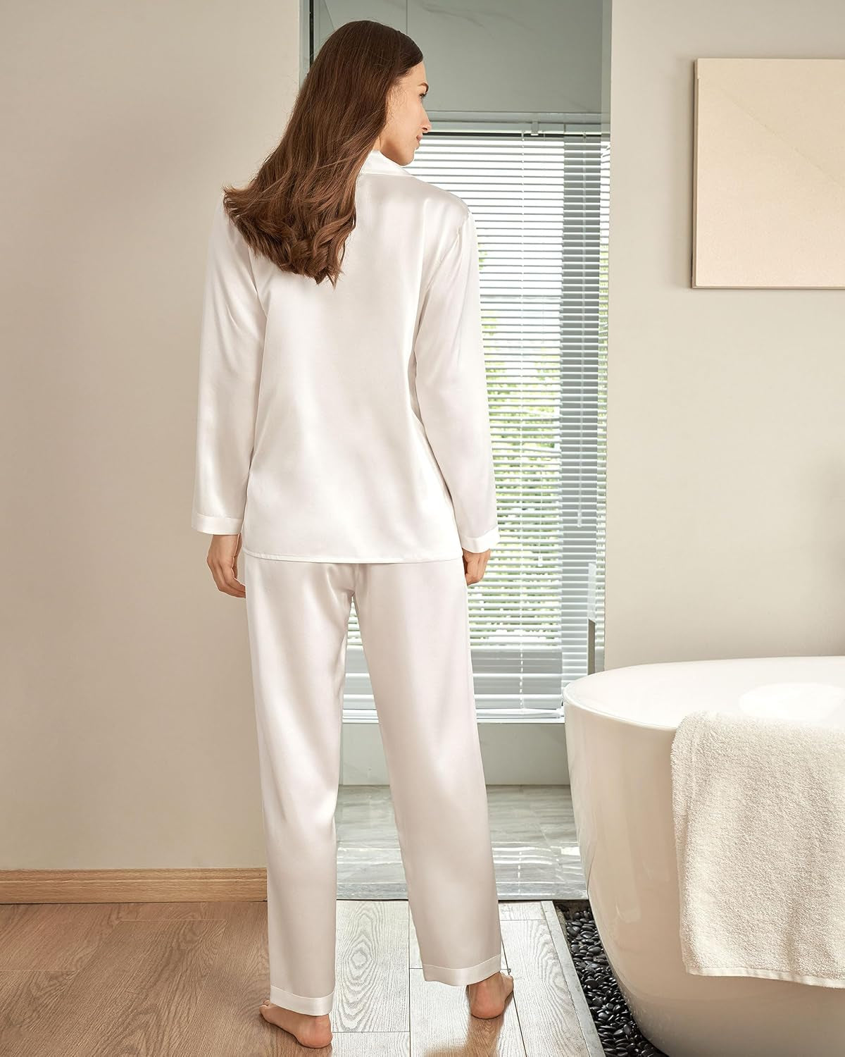 Silk Pajamas for Women Pure Full Length Long 22 Momme 100% Mulberry Silk Luxury