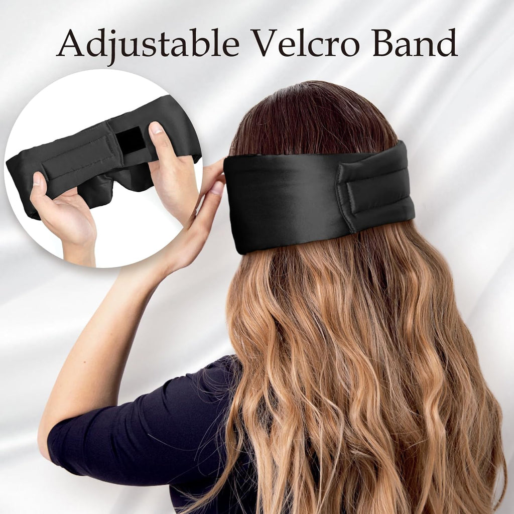 100% Mulberry Silk Sleep Mask Eye Mask for Men and Women, Black