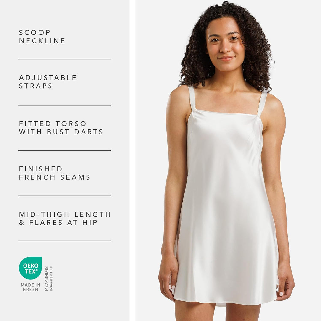 Women'S 100% Pure Mulberry Silk Chemise; Nightgown