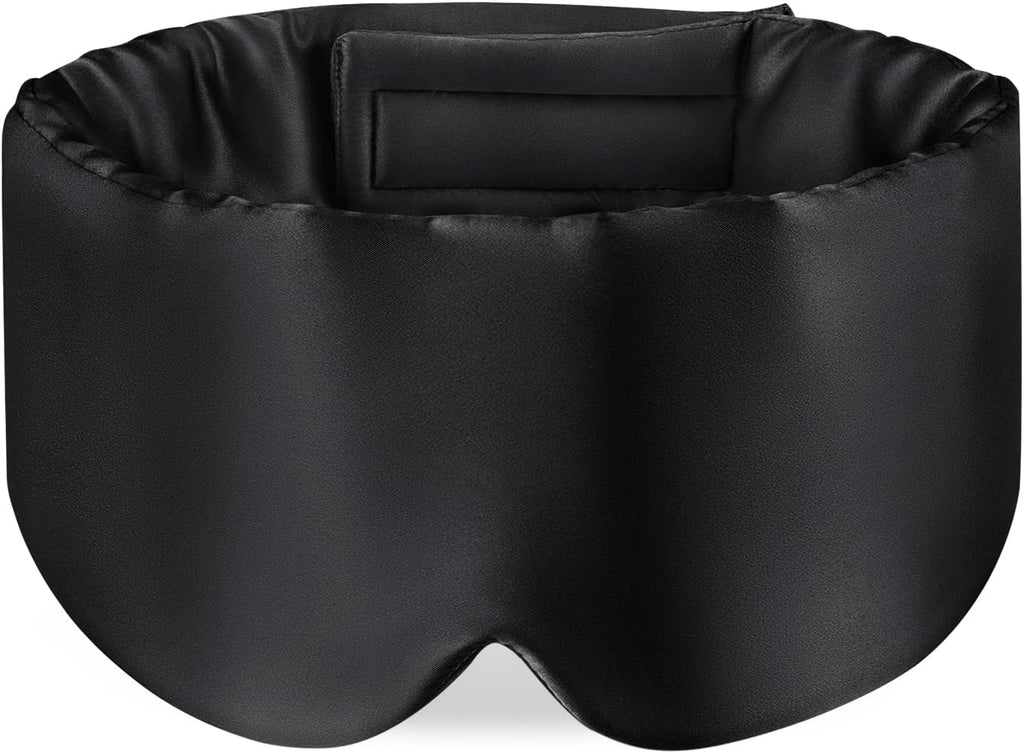 100% Mulberry Silk Sleep Mask Eye Mask for Men and Women, Black