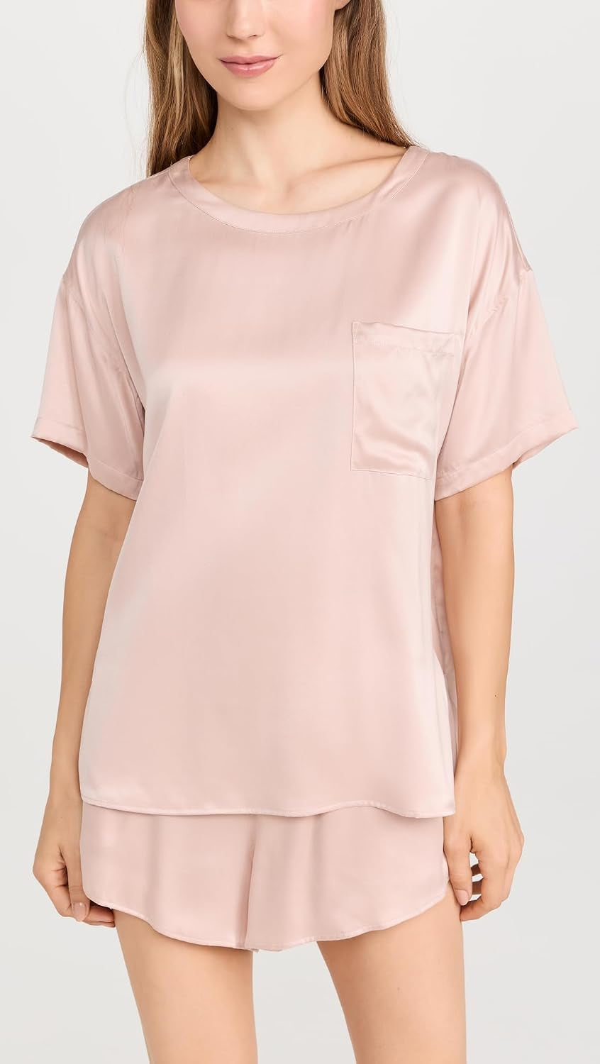 Washable Silk Tee Short Set