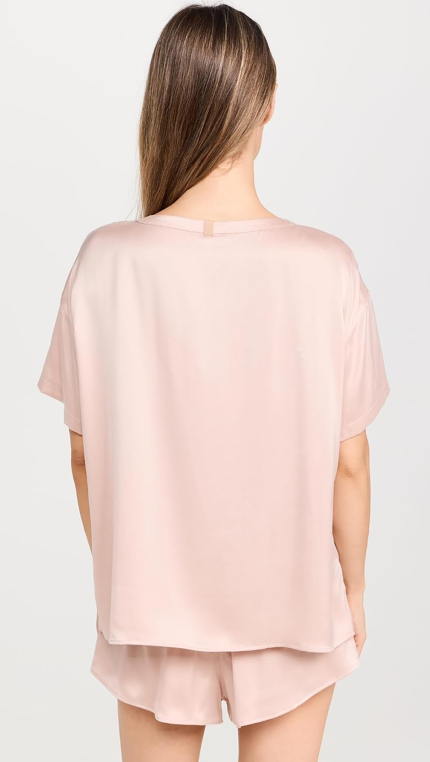 Washable Silk Tee Short Set
