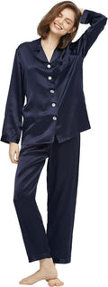 Silk Pajamas for Women Pure Full Length Long 22 Momme 100% Mulberry Silk Luxury