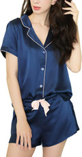 Womens Short Sleeve 19MM Mulberry Silk Pajamas Set
