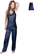 Luxury Artisan Silk Pajamas for Women Tank Pants Set, Pure Mulberry Silk 27Momme