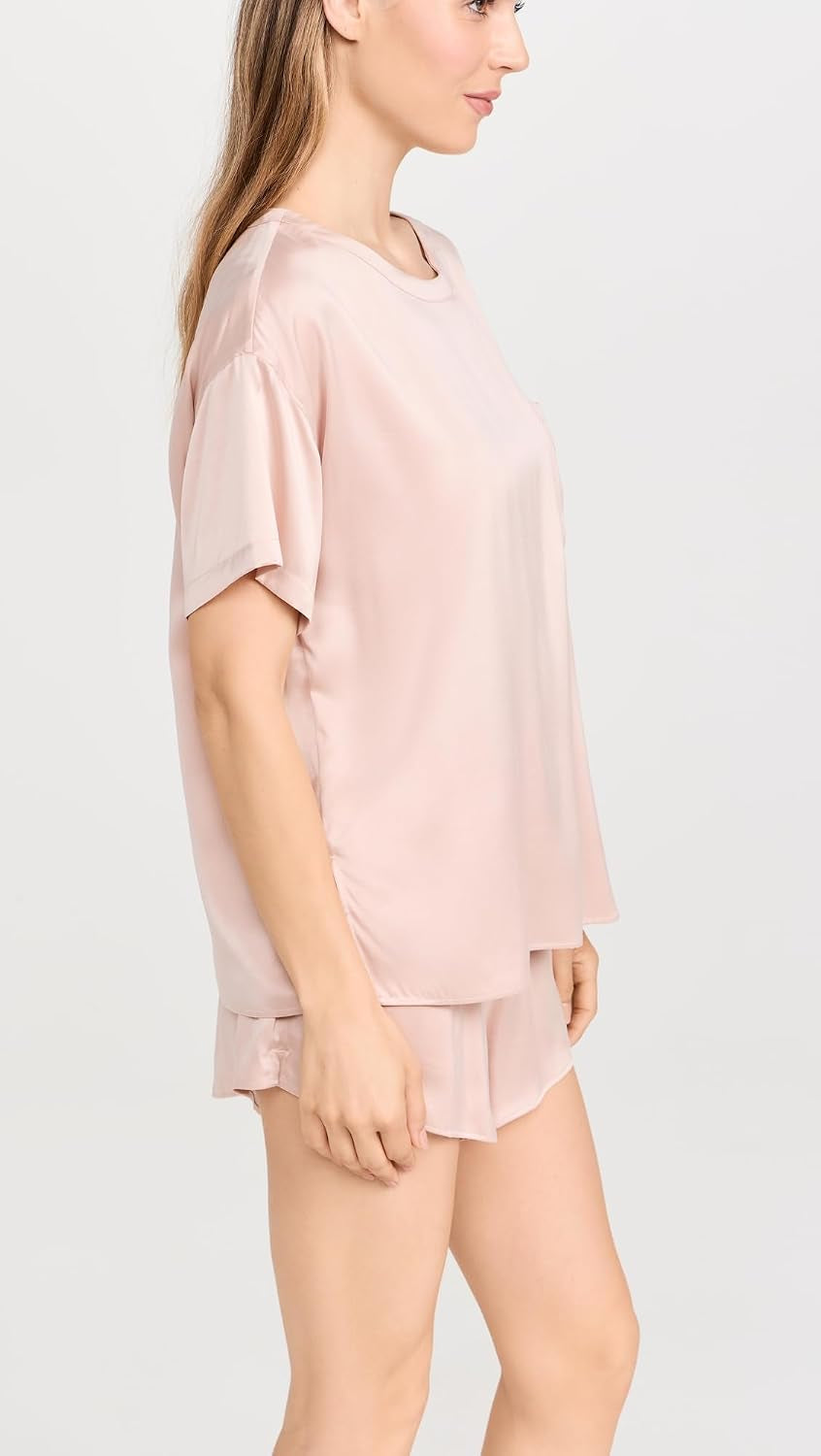 Washable Silk Tee Short Set