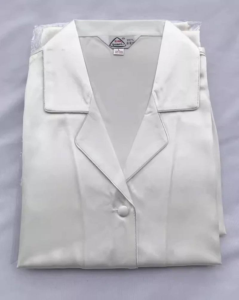 100% Pure Silk Women'S Classical Pajama Set Sleepwear Nightgown M L XL YM007