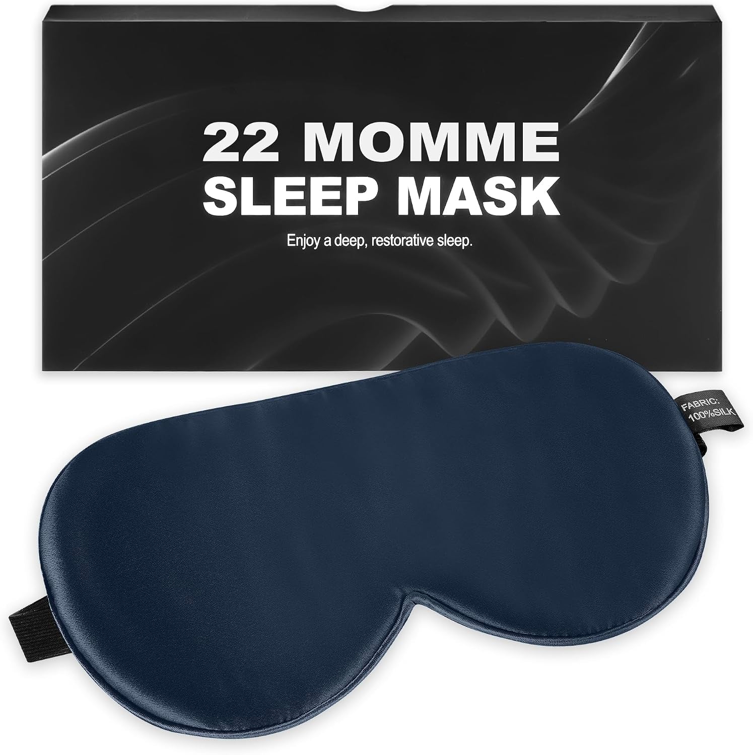 Sleep Mask, 100% 22 Momme Mulberry Silk Eye Mask with Adjustable Strap