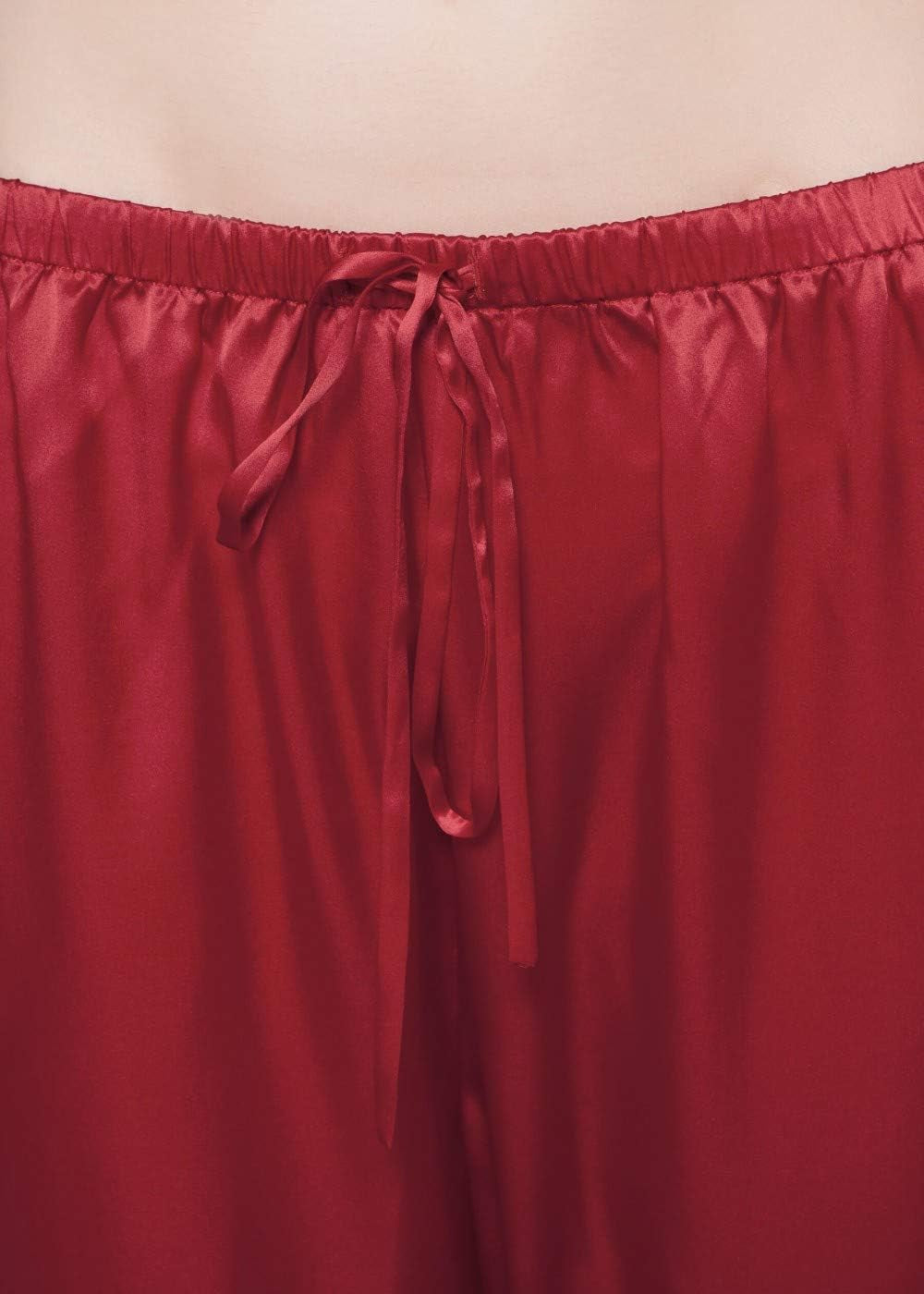Women'S 100% Silk Pajamas Set V Neck 3/4 Long Sleeve Mulberry Silk Sleepwear