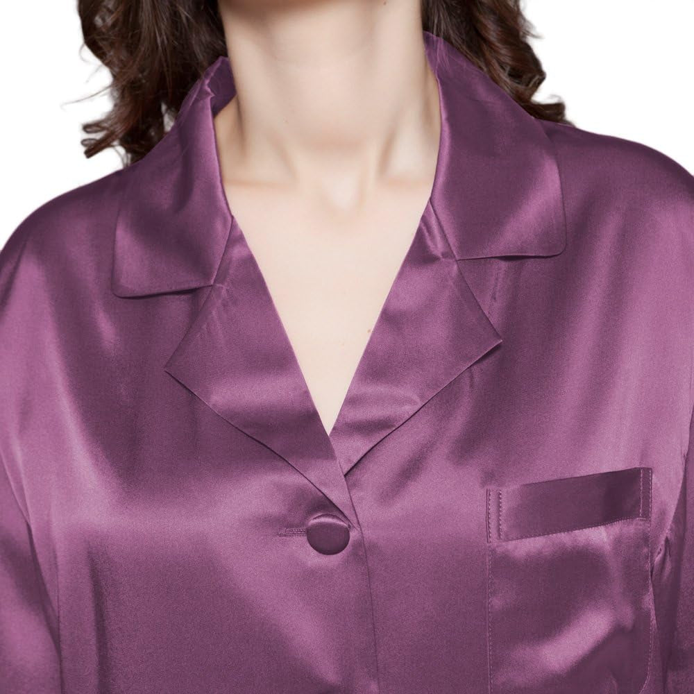 Silk Pajamas for Women Pure Full Length Long 22 Momme 100% Mulberry Silk Luxury