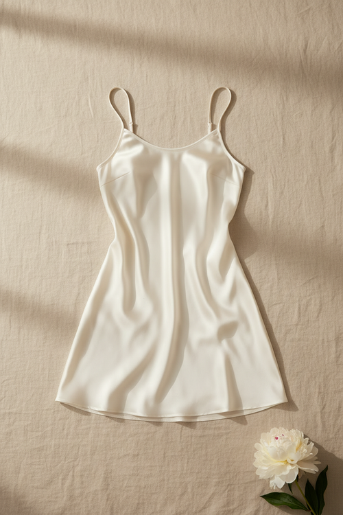 Ivory Chemise — Flat Lay